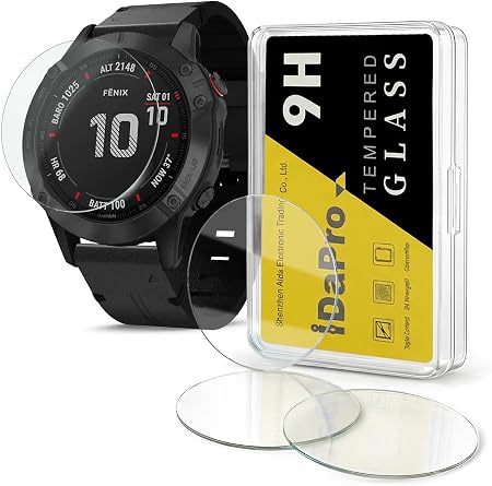 iDaPro Screen Protector for Garmin Fenix 5 47mm, 9H Tempered Glass
