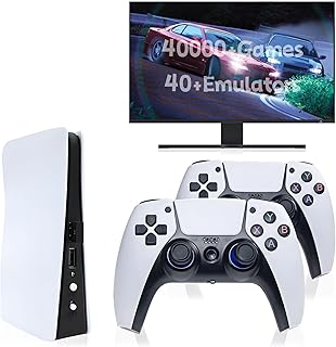 Wireless Retro Game Console Nostalgia Plug and Play Video Game Console 4k,40+ Emulators Console,128GB Built in 40000+ Video Games 2.4G Wireless Controllers