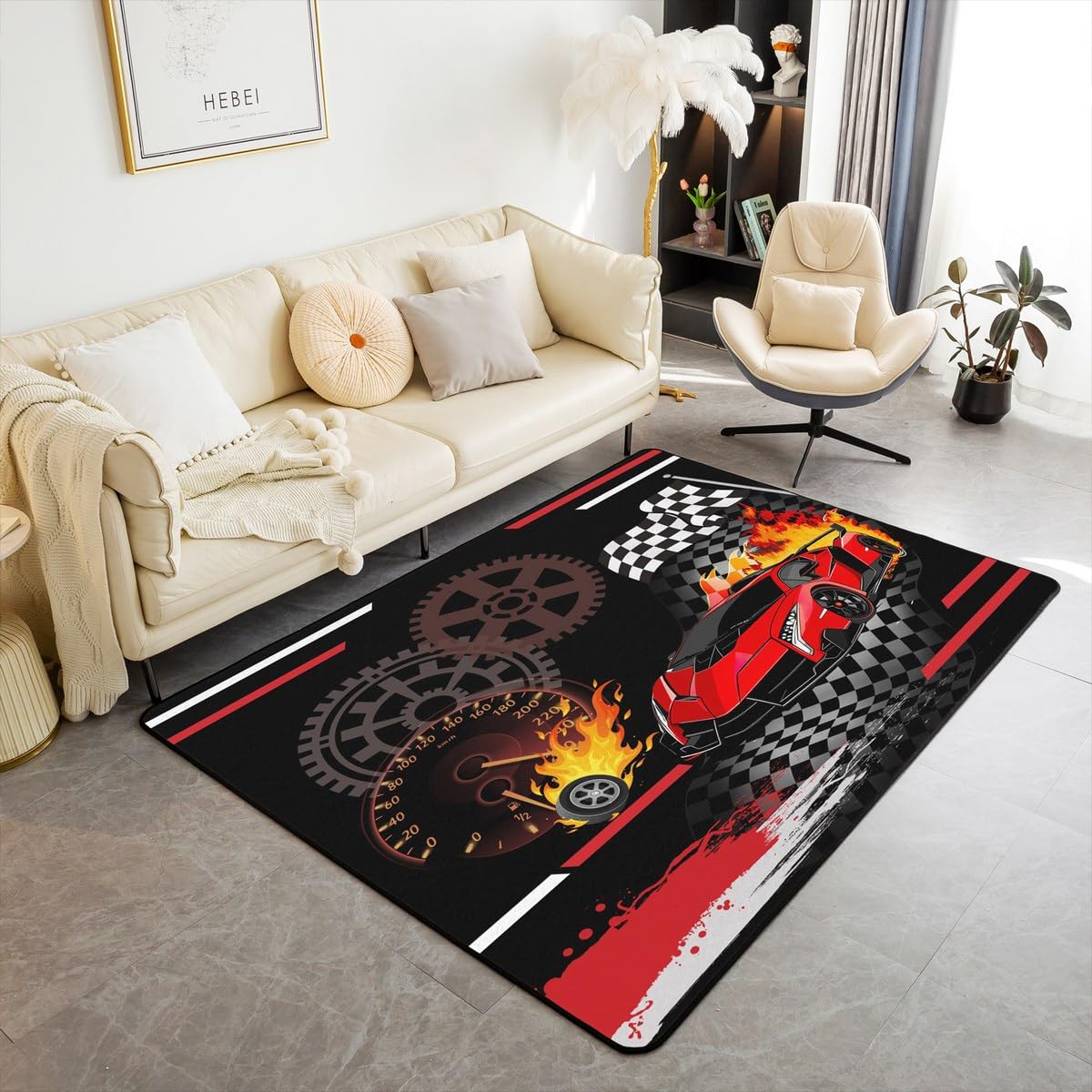 Amazon.com: Race Car Area Rug 4'x5' Speed Sports Car Living Room