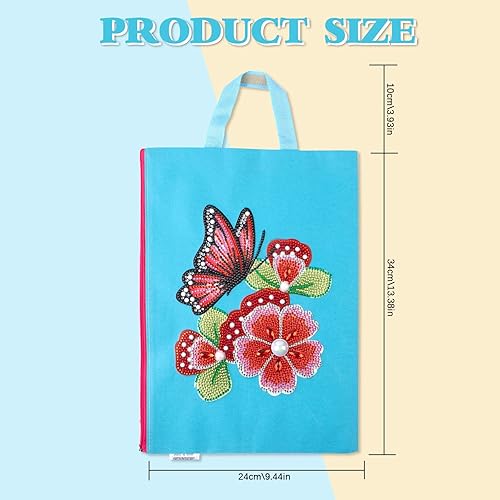 Miniatura 2 de Kit de pintura de diamante 5D, bolsa de mano para manualidades, pintura de diamante, bolso para estudiantes, niños, escuela, oficina (patrón de