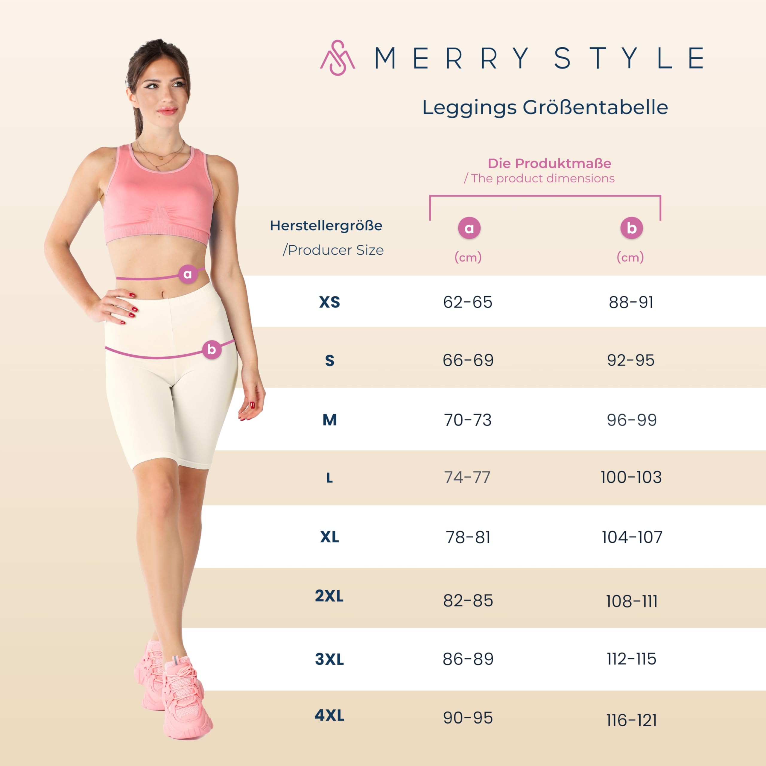 Merry Style Krótkie Bawełniane Legginsy Damskie MS10-200