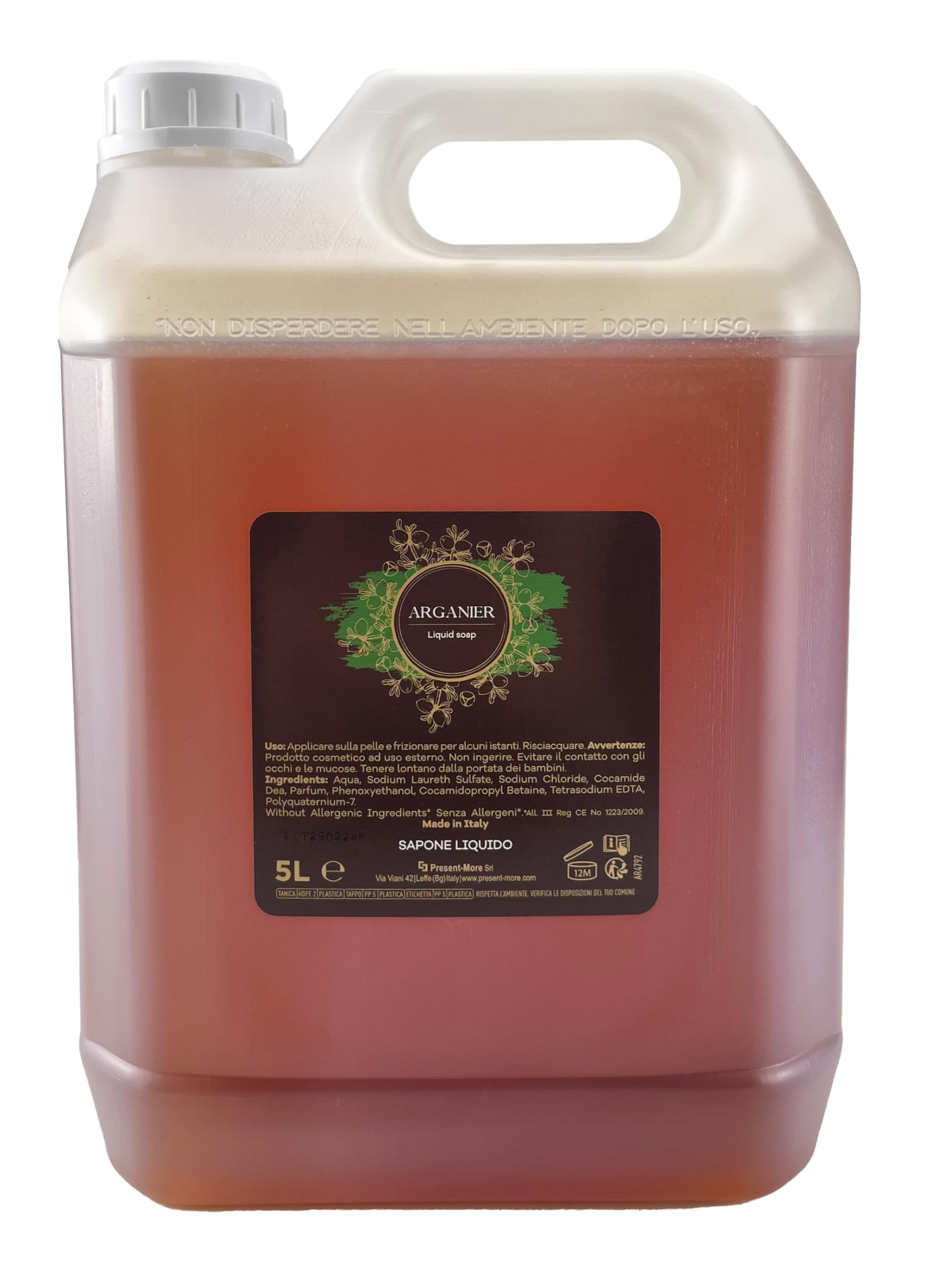 PRESENT-MORE - Jabón Líquido Manos 5lt Arganier - 4 Piezas