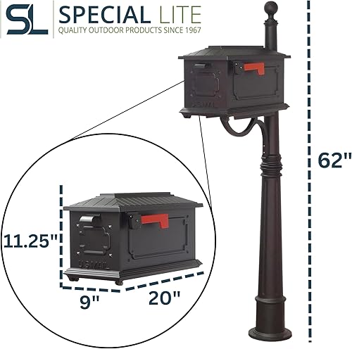 Miniatura 8 de Special Lite Kingston SCK-1017_SPK-600-BLK - Buzón negro con poste de aluminio