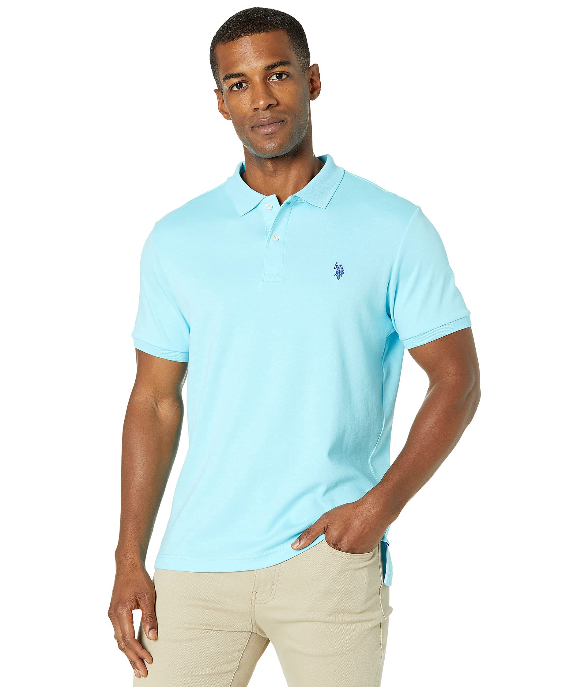 U.S. POLO ASSN.Men's Solid Interlock Short-Sleeve Polo Shirt