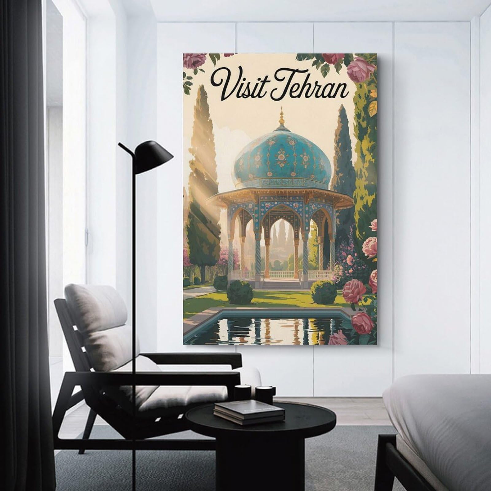 Junmoney Canvas Art Print Visit Tehran Travel (2), 20x30inch(50x75cm), for Gallery Wall Layouts in Home Or Office, A Versatile Canvas Print for Layering
