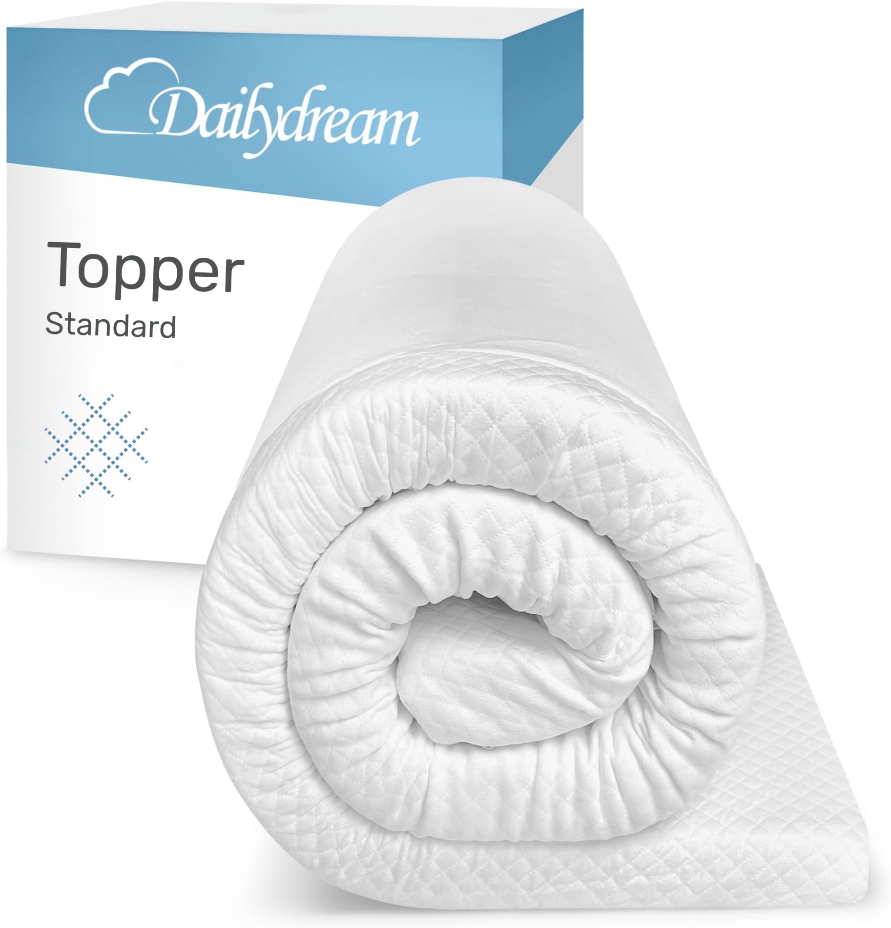 Dailydream viscoelastic mattress topper with memory foam effect, Edition Standard (Small Double, 4’ x 6’3” x 0'2"), Model M - 176 up to 220 lbs