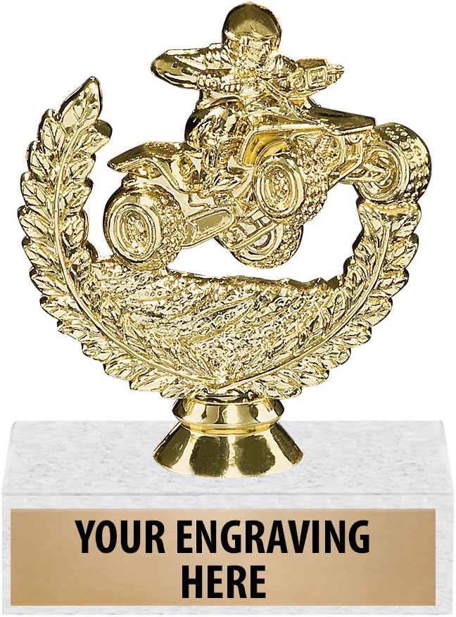 Crown Awards 4.75" Classic Racing Trophies, Laurel Wreath ATV Race Trophy
