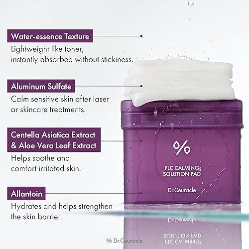 Miniatura 6 de Dr.Ceuracle PLC Calming Solution Pad - Almohadilla de tóner calmante instantánea y calmante para pieles sensibles, cuidado de la piel coreano post