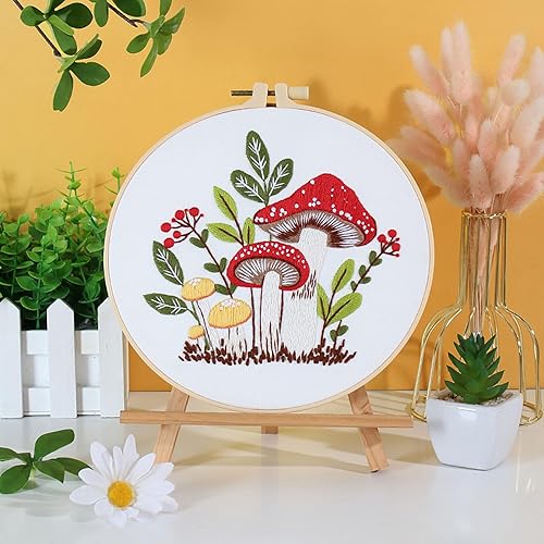 Miniatura 8 de ojindiy Kit de bordado para principiantes, 4 juegos de punto de cruz para adultos, mariposa, kits de inicio de punto de aguja con patrones de