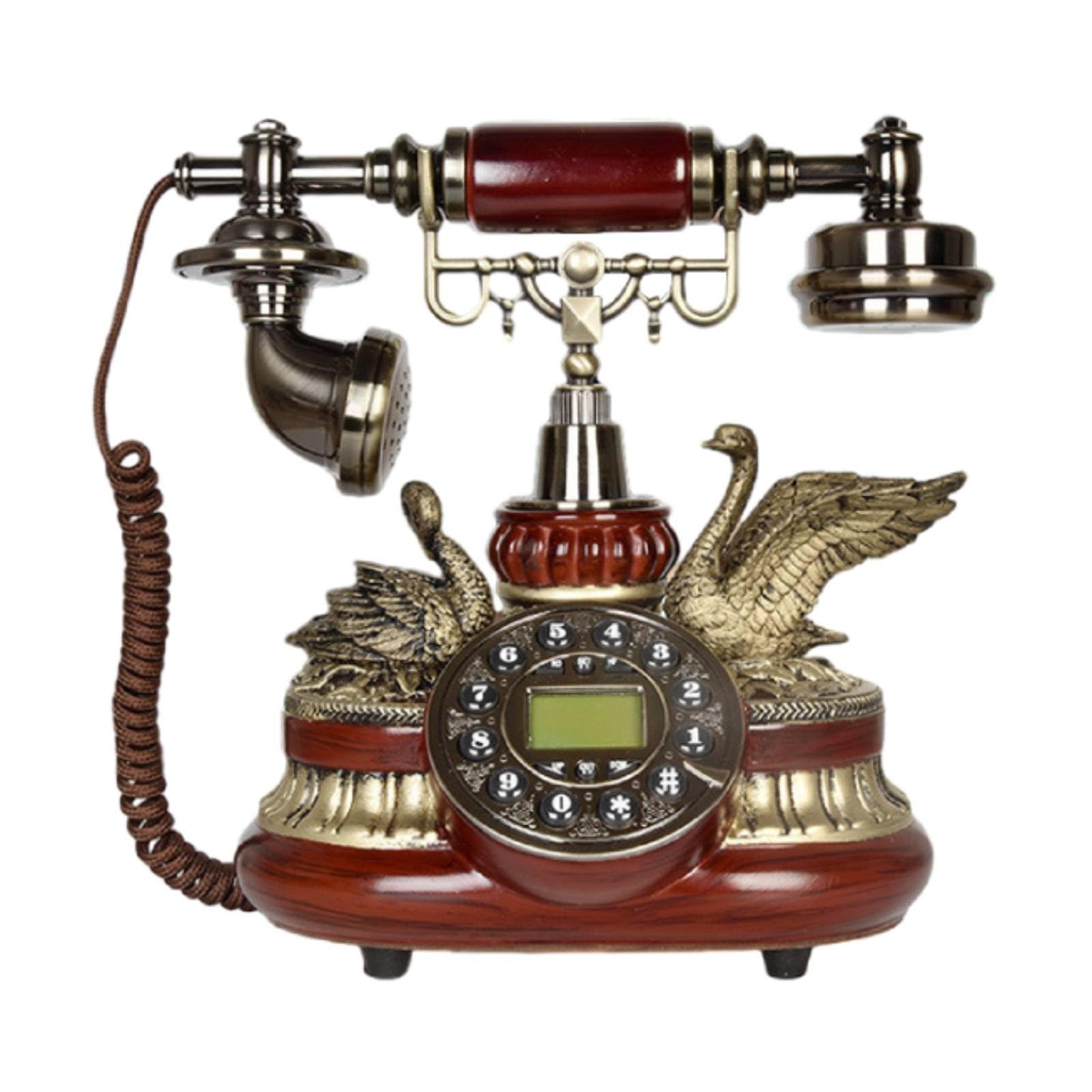 MagiDeal Teléfono Fijo Retro Teléfono de Escritorio Teléfono de Casa Teléfono Vintage con Compatibilidad de Tarjeta para Mayor Ubicación Llamadas Fluidas y