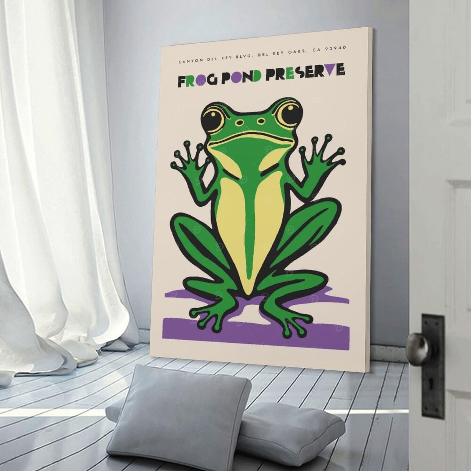 Junmoney Frog Pond Preserve Home Decor Wall Art 24x36inch(60x90cm), for Restful Interiors, Bedrooms Or Small Rooms, A Warm Accent for Relaxed Interiors