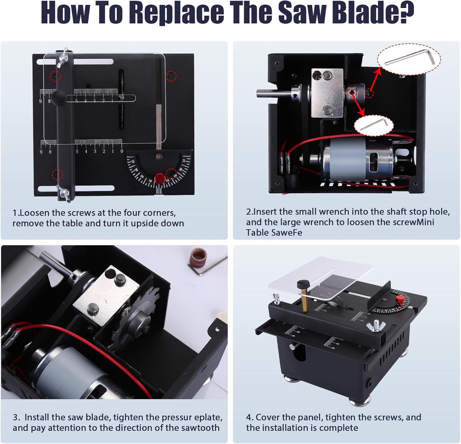 Mini Table Saw,400W Mini Desktop Electric Saw Cutter Speed & Angle Adjustable 30MM Cutting Depth,table sawelectrical, mini table saw for crafts