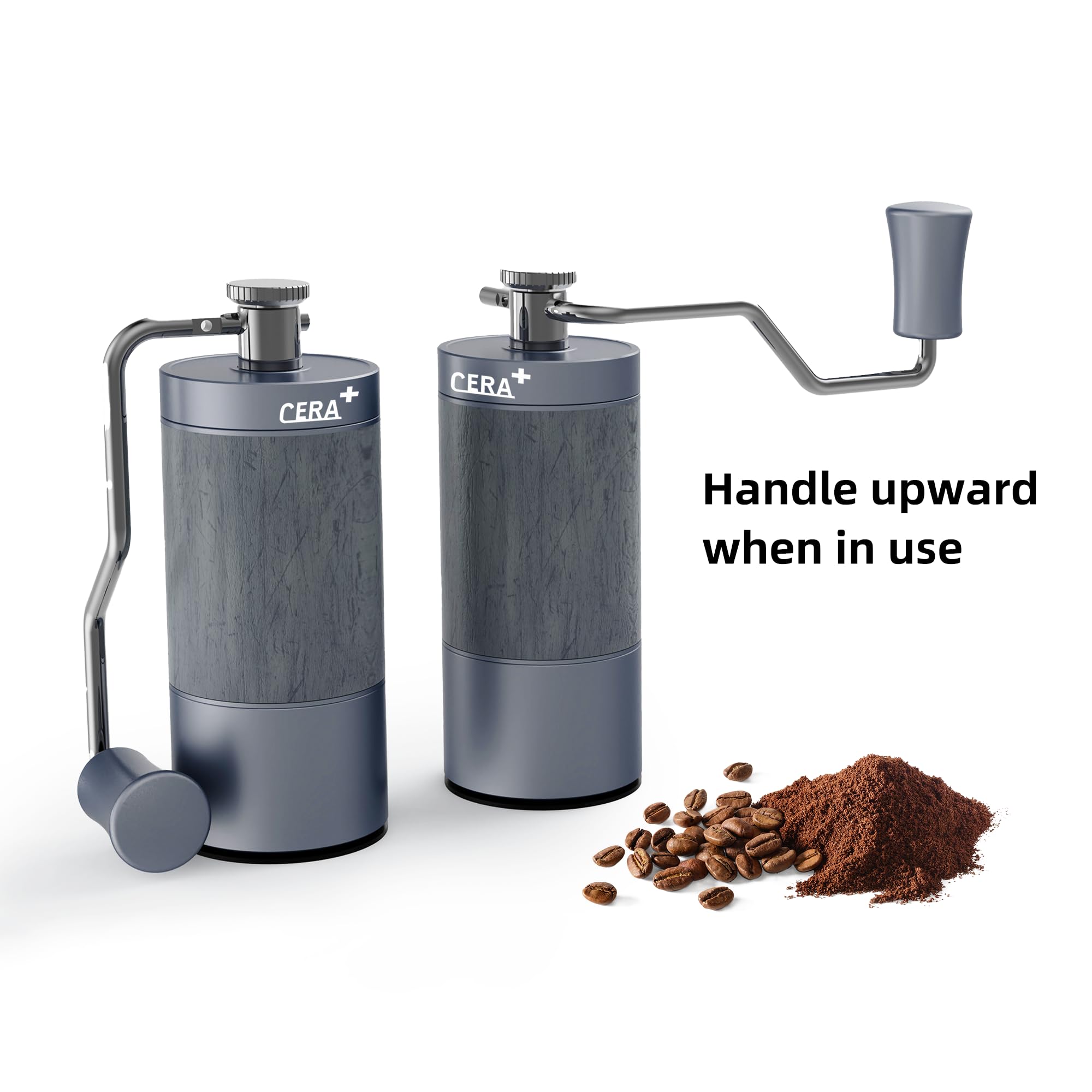 manuelle Kaffeebohnenmühle, professionelle kleine kaffeemühle manuell, mit 90 einstellbaren Einstellungen, verbesserte 10-Sterne-Mahlscheibe für French Press, Pour-Over