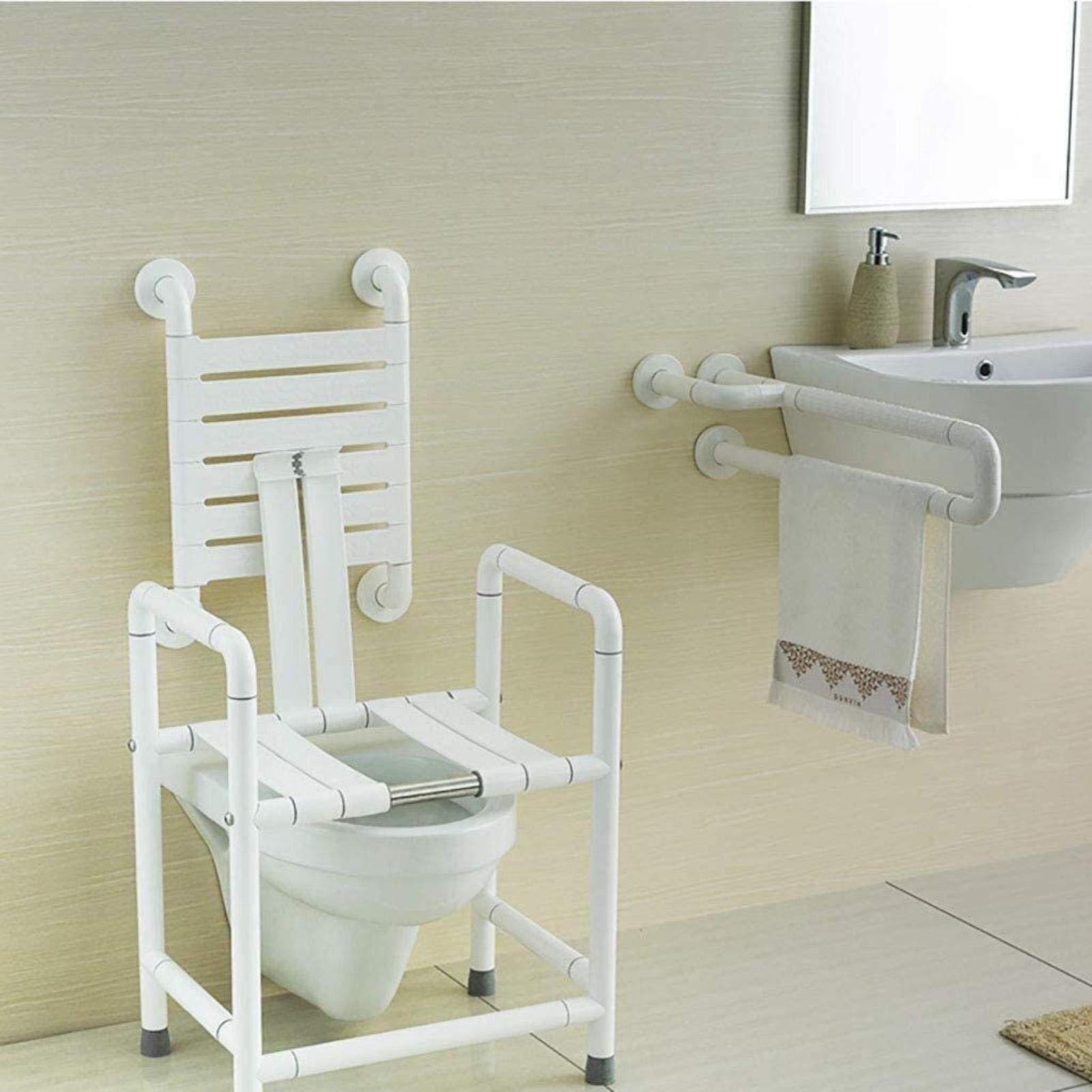 Maniglie per Doccia, Ausili per Wc, Corrimano per Bagno Di Sicurezza Senza Barriere, Barre Di Supporto Di Sicurezza, Corrimano Di Supporto Antiscivolo per Disabili, Adatto per Hotel, Corridoi,