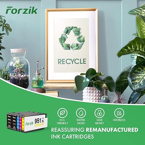 Miniatura 4 de Forzik Cartucho de tinta compatible 950XL 951XL de repuesto para HP Officejet PRO 8100 8110 8600 8610 8615 8616 8620 8625 8630 8640, negro, cian