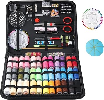 PIRUZHAO Sewing Kit for Adults, 183PCS Needle Thread Sewing Supplies Kit | 183PCS Needle and Thread Kit for Hand Held Sewing Machines for Travel Small Fixes, Emergency Repairs