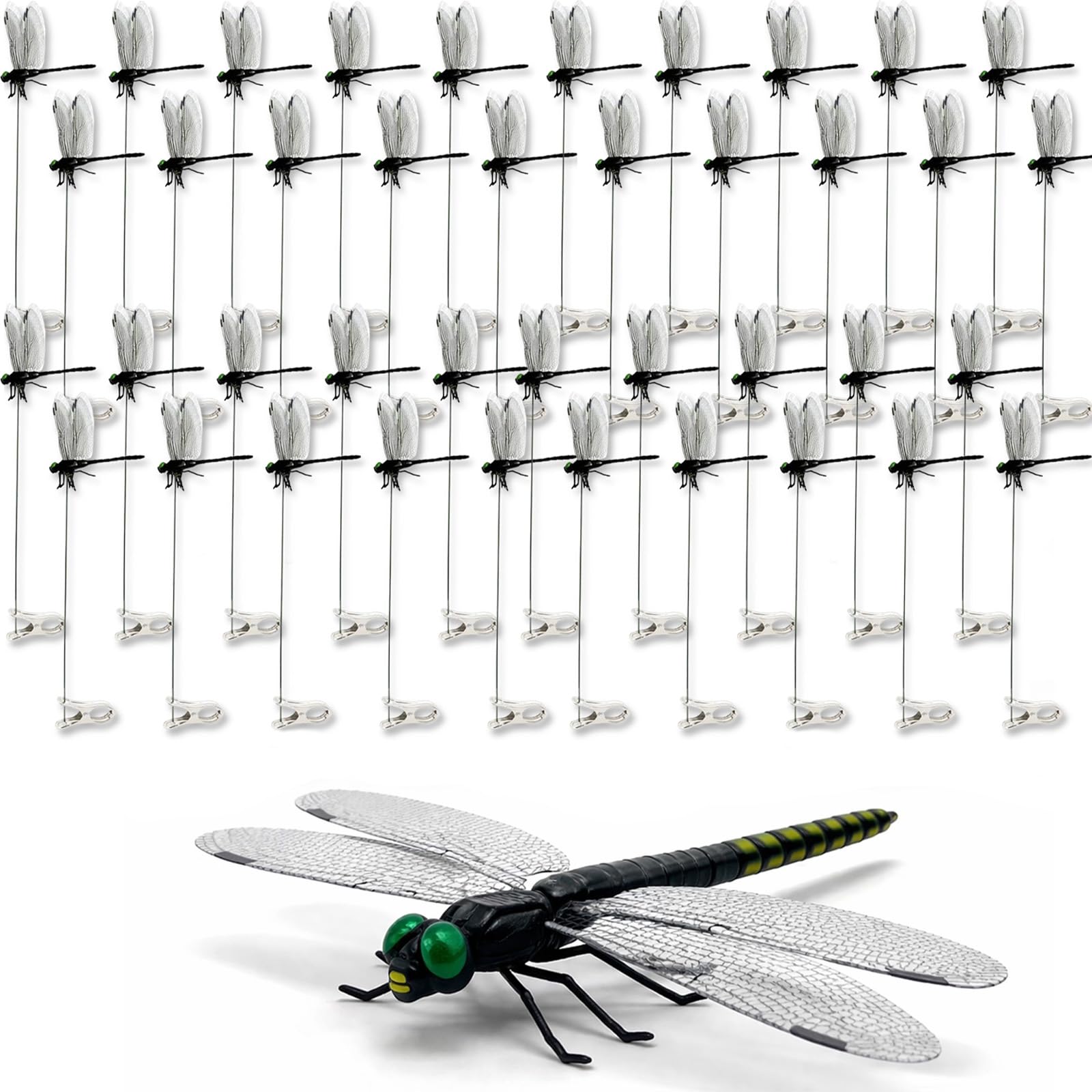 2026 New 40 Pcs Dragon Fly Clips, 3D Artificial Dragonfly Hat Clip, Dragonfly Garden Decor (20PCS) — view 7