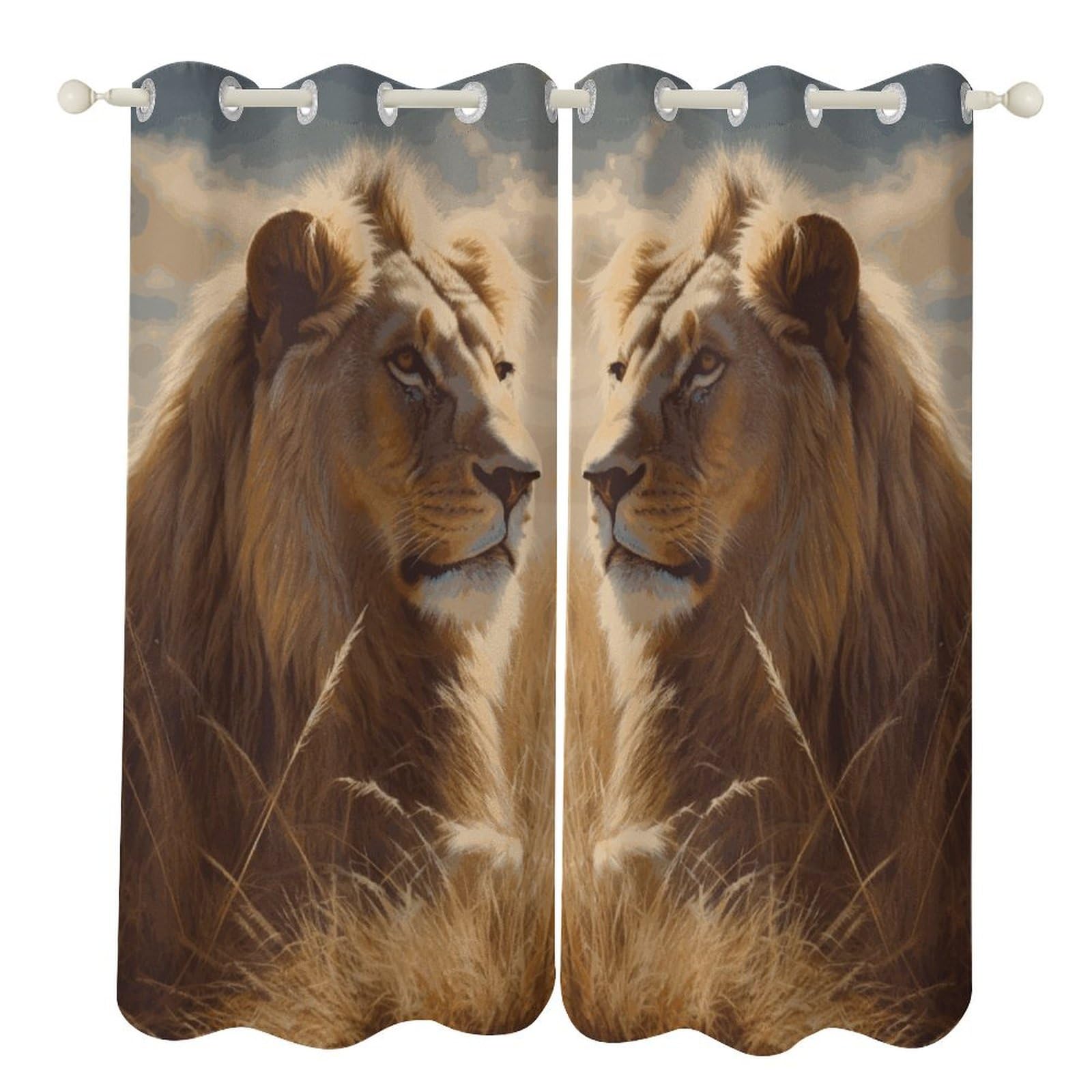 Rideaux occultants contre le froid et le bruit lot de 2 bleu marine lion