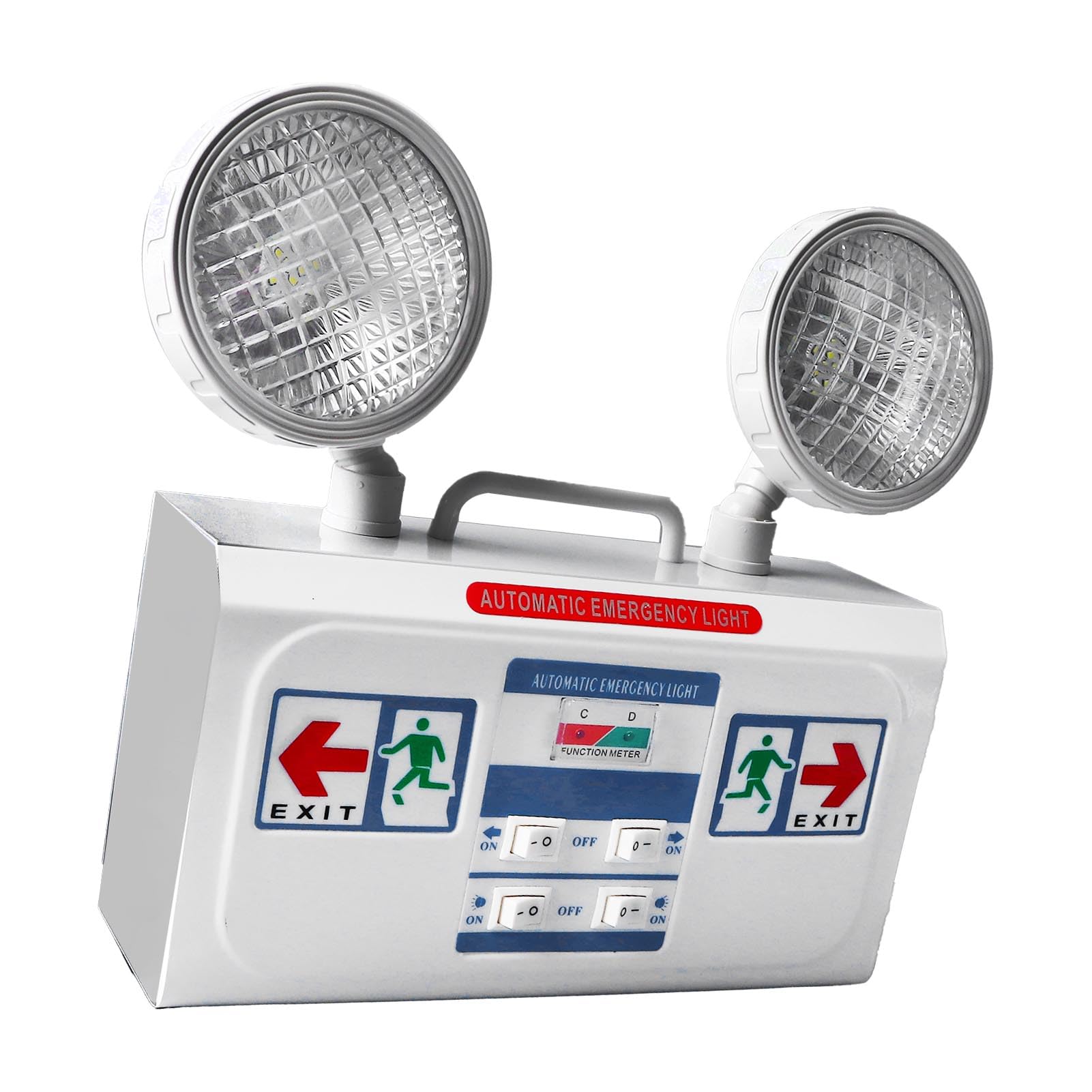 Éclairage Principal à Distance de Secours 2 Têtes de 3 W Luminaires D'éclairage de Secours Commerciaux Fixés au Mur Prise UE 85 à 265 V pour Usine de supermarché Batterie 1800 MAh