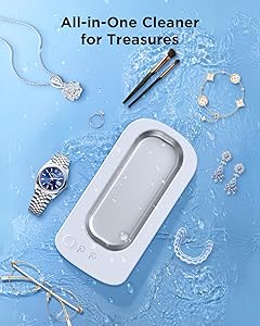 OSLTWI Ultrasonic Jewelry Cleaner Machine: 48KHz Ultra Sonic Cleaner for Jewelry,Eyeglass,Rings,Watch Band,Dentures,with Dual Cleaning Modes,350ML 304 Stainless Steel Tank,Gift for Wife,Mom,Daughter