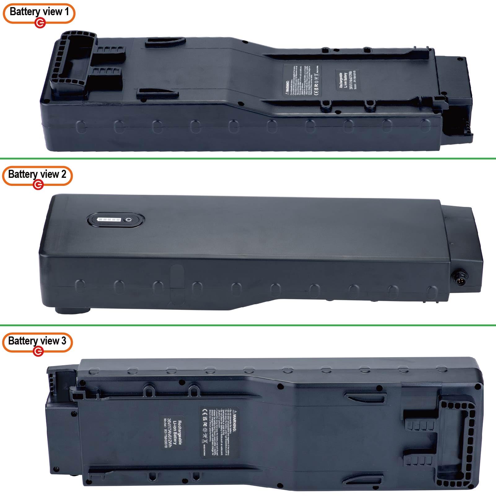 Batteria Ebike 36 V 17 Ah agli ioni di litio di ricambio per Yamaha Haibike, per Winora, per Batavus ecc.