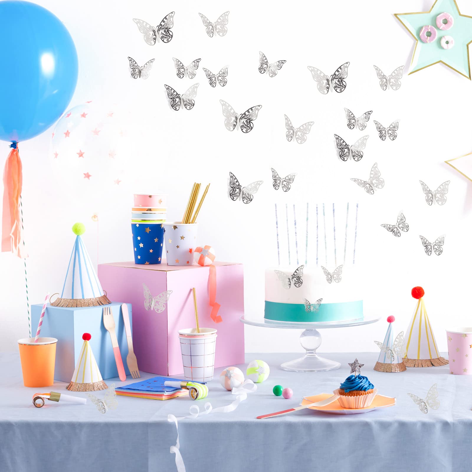 Butterfly edition ポスター・チェキセット Amazon.com: 144 Pcs 3D Butterfly Wall Stickers Decor 6 Styles 3