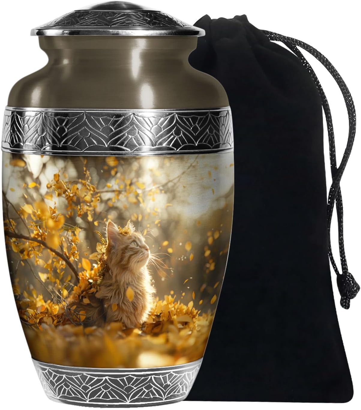 Cat Urn-Urns for Human Ashes Large Adult- Burial Urns for Ashes - Ash Urns for Humans - Cremation Urns for Men - Urn for Ashes Adult Male - Funeral Cremation Urns for Ashes