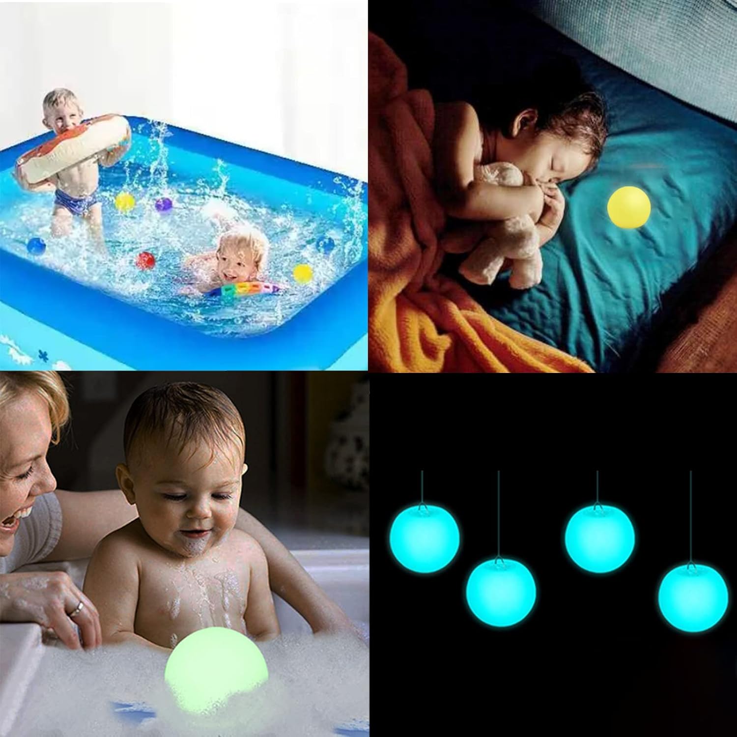Borelor Floating Pool Lights,3-Inch USB Rechargeable & Remote Control Globe Lamp IP68 Waterproof 16 Color Change Hot Tub Bath Lights, Party Holiday Outdoor Christmas Decorations(6 Pack)
