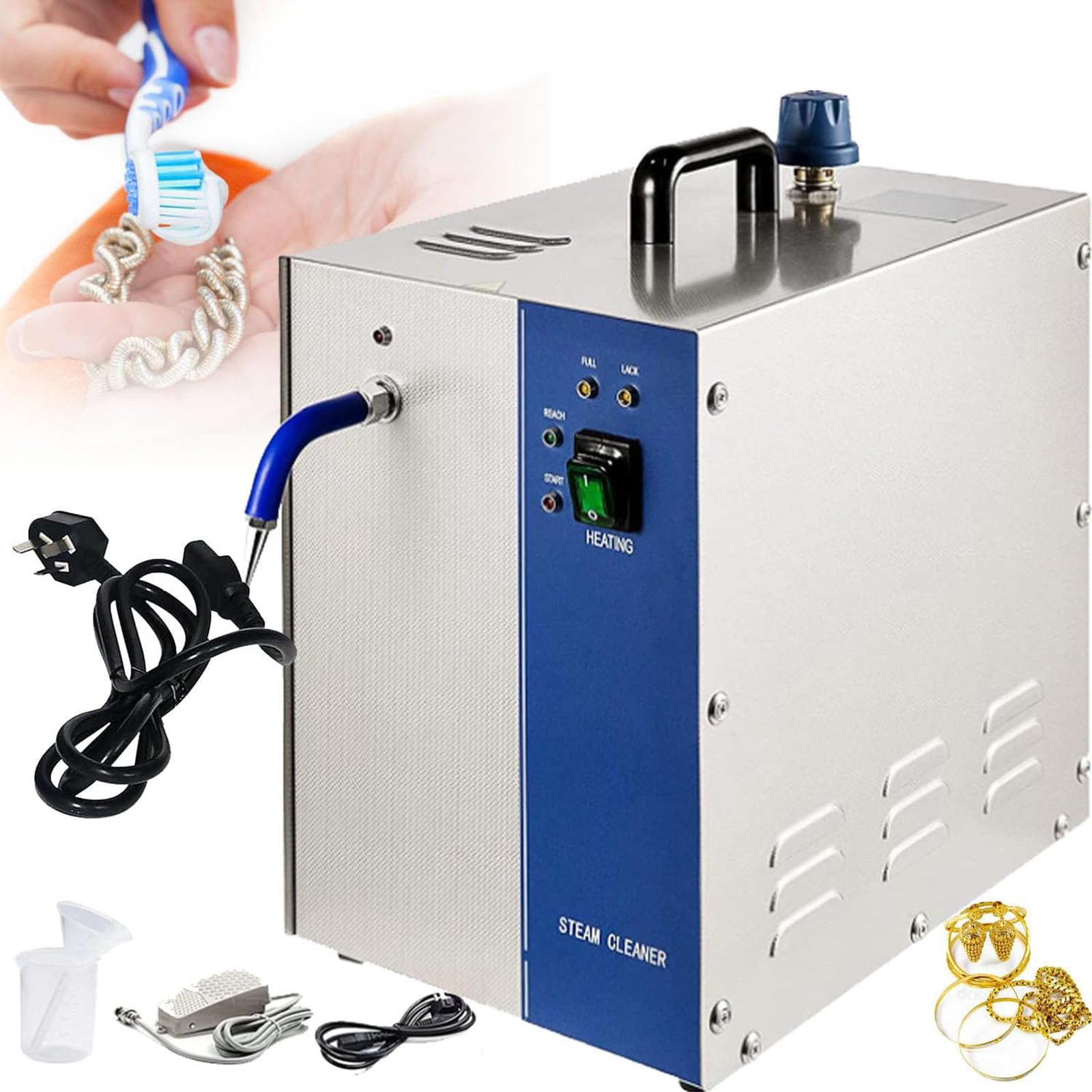 Jewellery Steam Cleaner Machine 2L 4L Stainless Steel Jewelry Steam Cleaner 135 Steam Temperature Goldsmith for Rings Watches