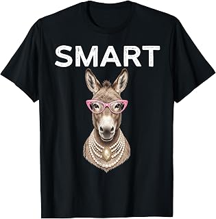 Smart Donkey with Glasses Shirt Funny Meme Smart Donkey Ass T-Shirt