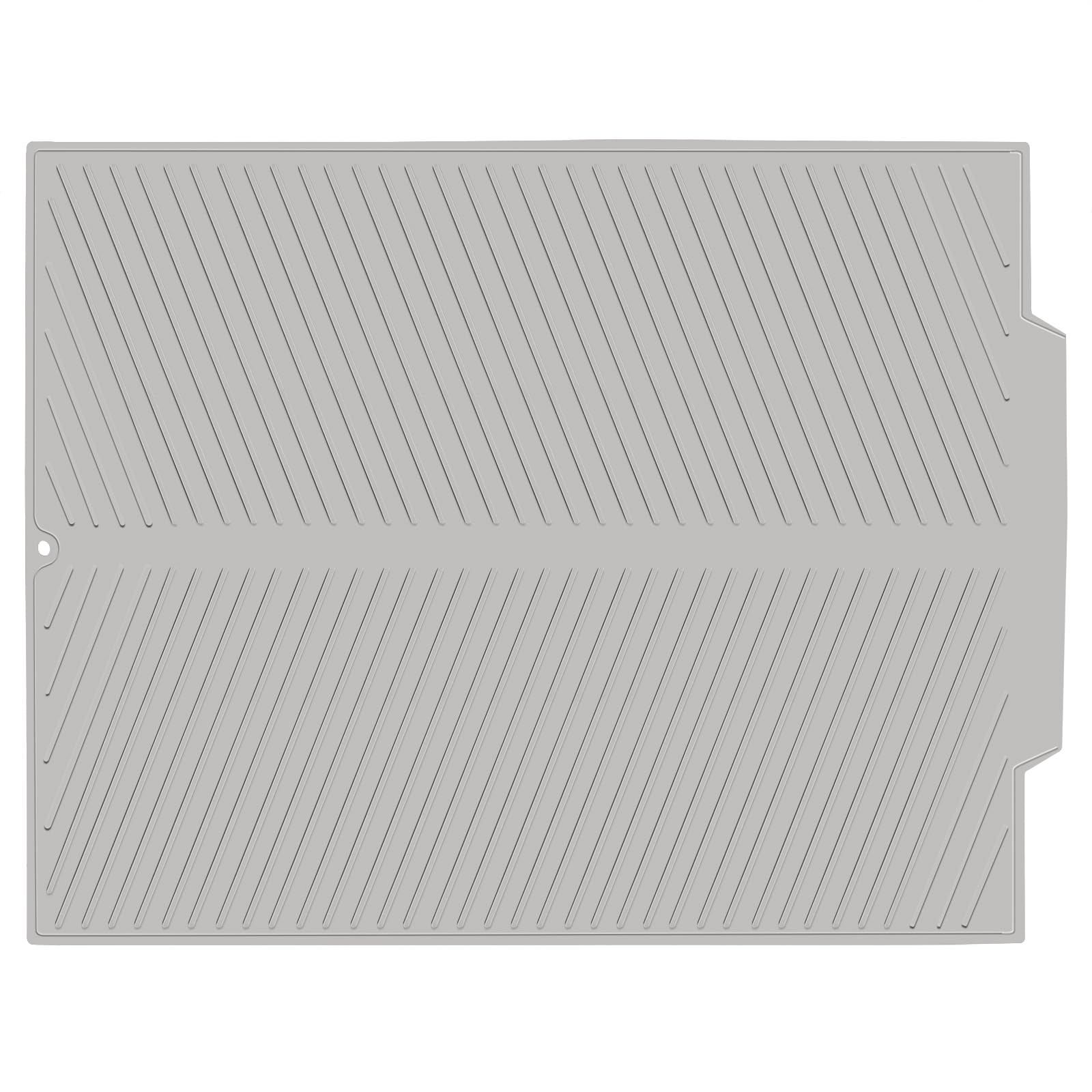 SHARMA Silicone Dish Drying Mat With Drain Lip, Extra Large Drying Mat, Non-Slip Easy Clean Dish Drainer Mat Kitchen Pad, Heat-Resistant Silicone Mat for Kitchen Counter or Sink, Refrigerator or Draw