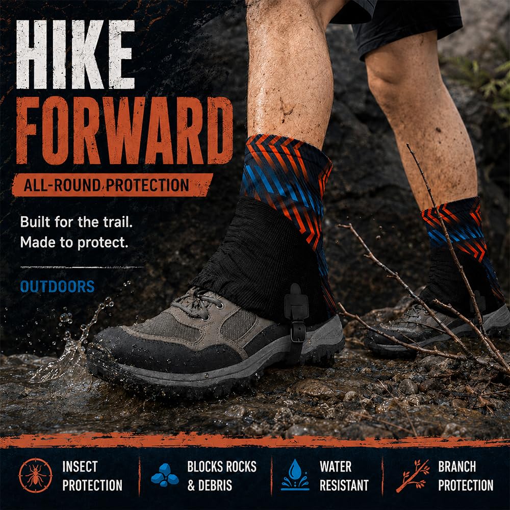 Legginsy uniseks, Trail Low Gaiters, oddychające getry na buty do biegania w terenie, do wędrówek, wędrówek, wędrówek, wędrówek, wspinaczki, 2 kolory, losowa wysyłka