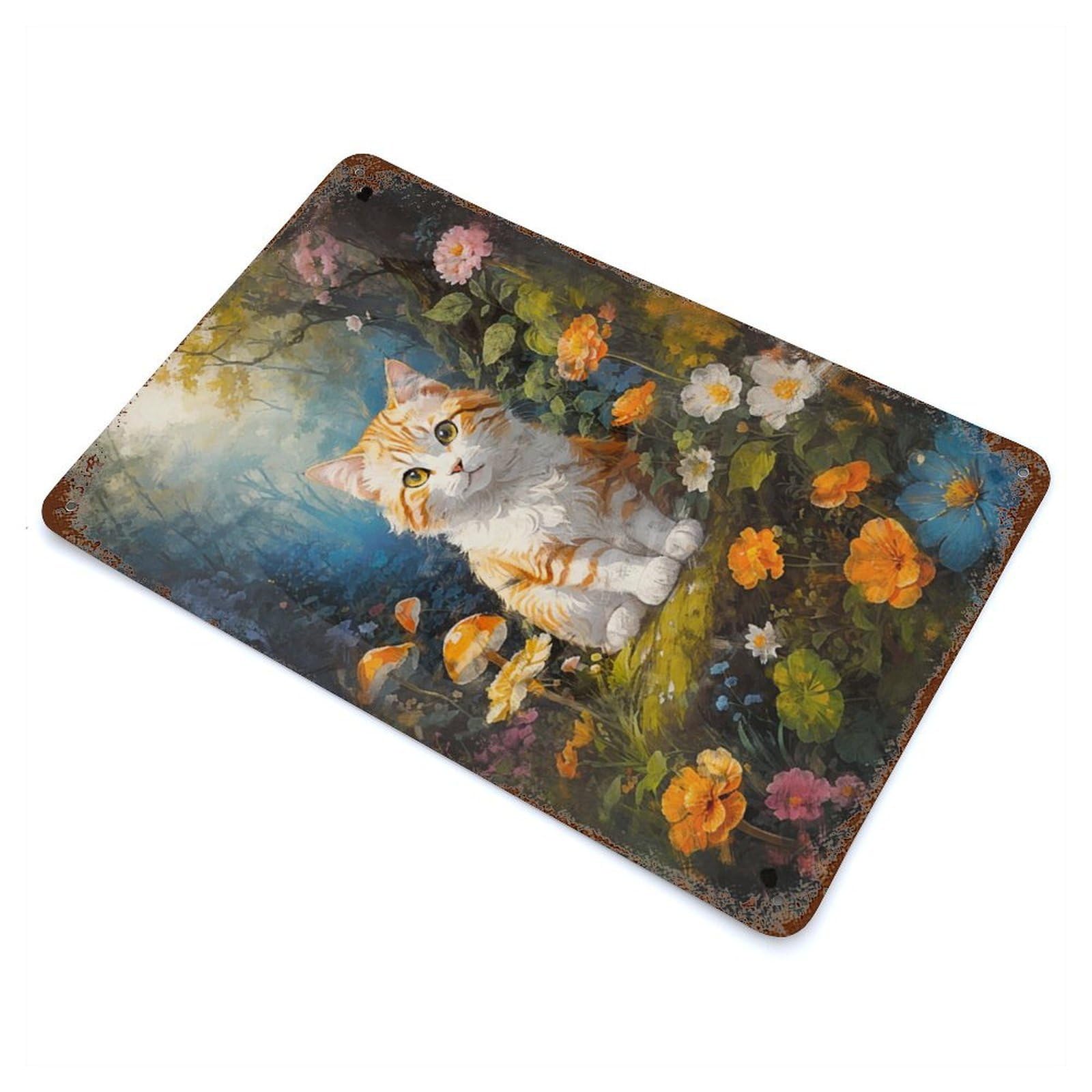 The Serene Majesty 11.8"x7.9" Retro Metal Sign, Vintage Wall Decor for Garage, Bar And Workshop Decor