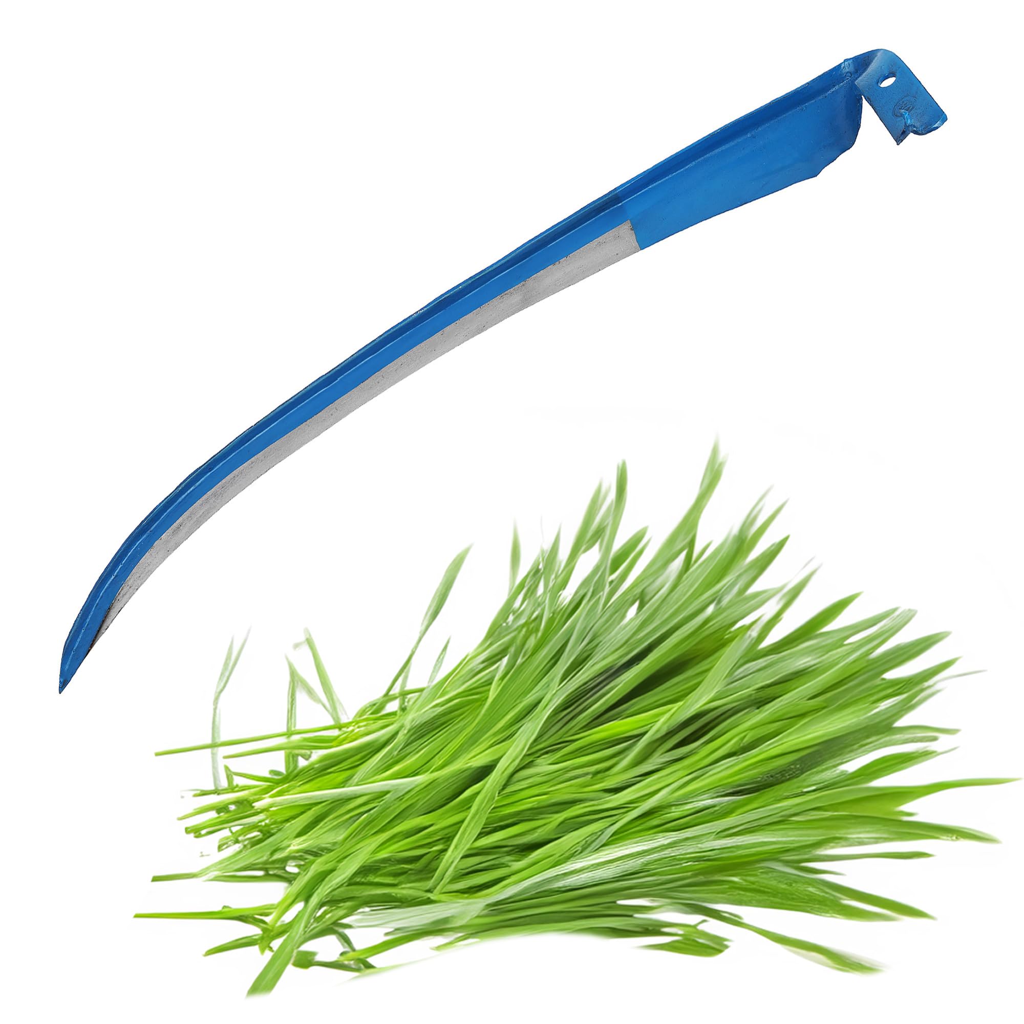 Sense ohne Stil Sägezahngras Wildwuchssense 80 cm, Sensensichel für Mähen von Gras Getreide, Unkraut, Handsense, Gartensense Waldsense Unkraut, Sense für Garten
