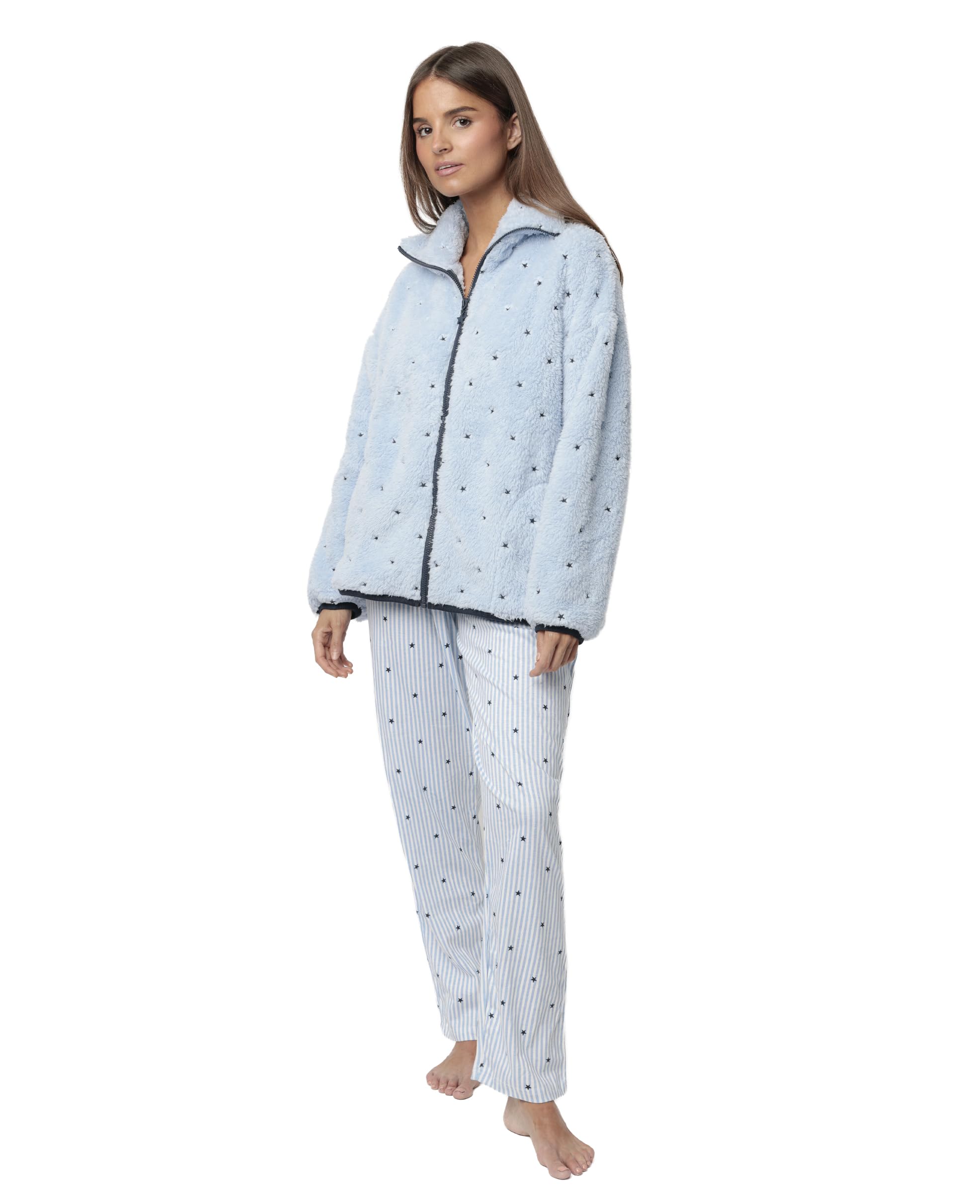 ADMAS CLASSIC Bata Manga Larga Calentita Stripes And Stars para Mujer