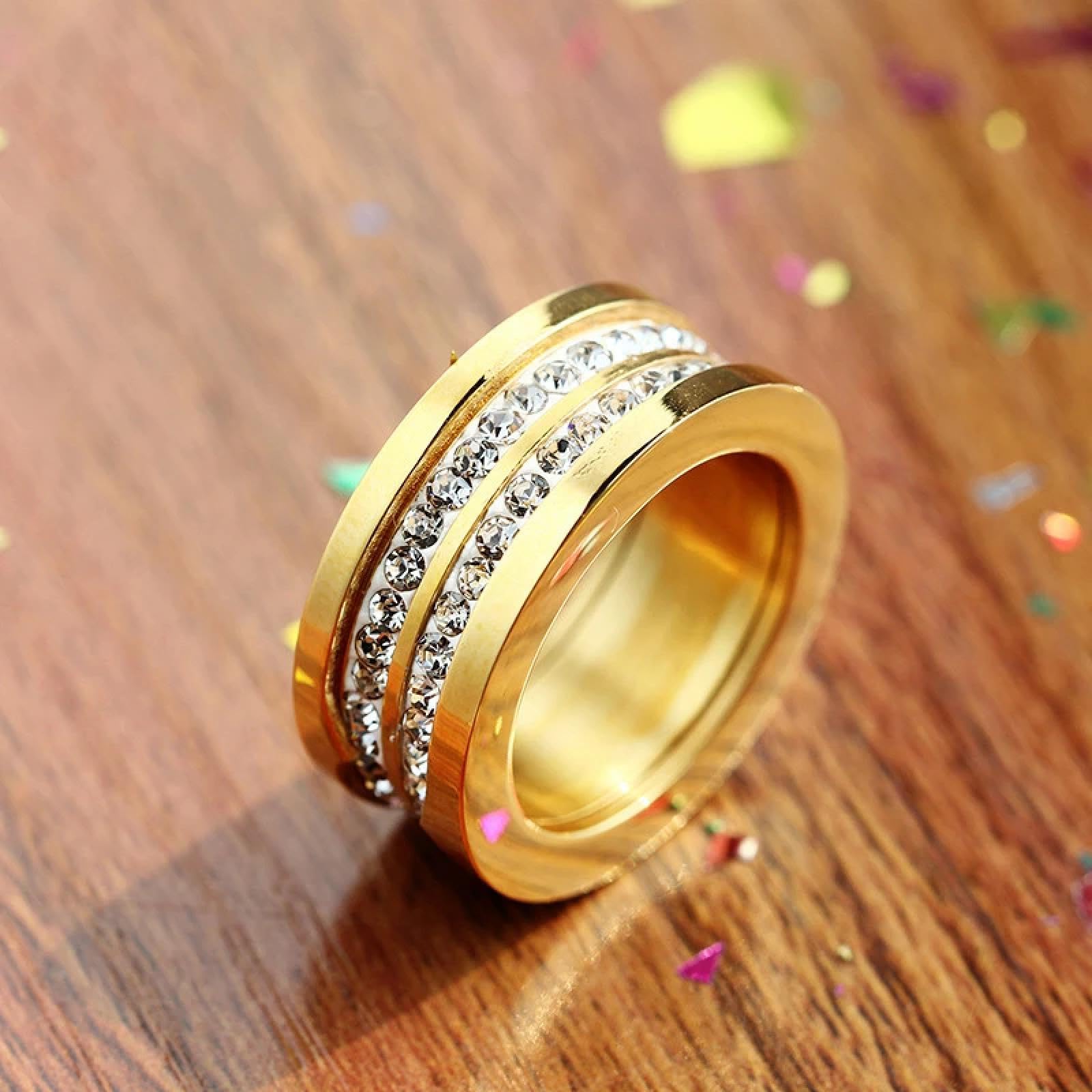 Ring Ringe Damen Bijouterie Herren Design Gold Farbe Charm Ringe Für Frauen Zweireihige Cubic Zirkon Hochzeit Phantasie Verschiedene Größen Verlobungsringe