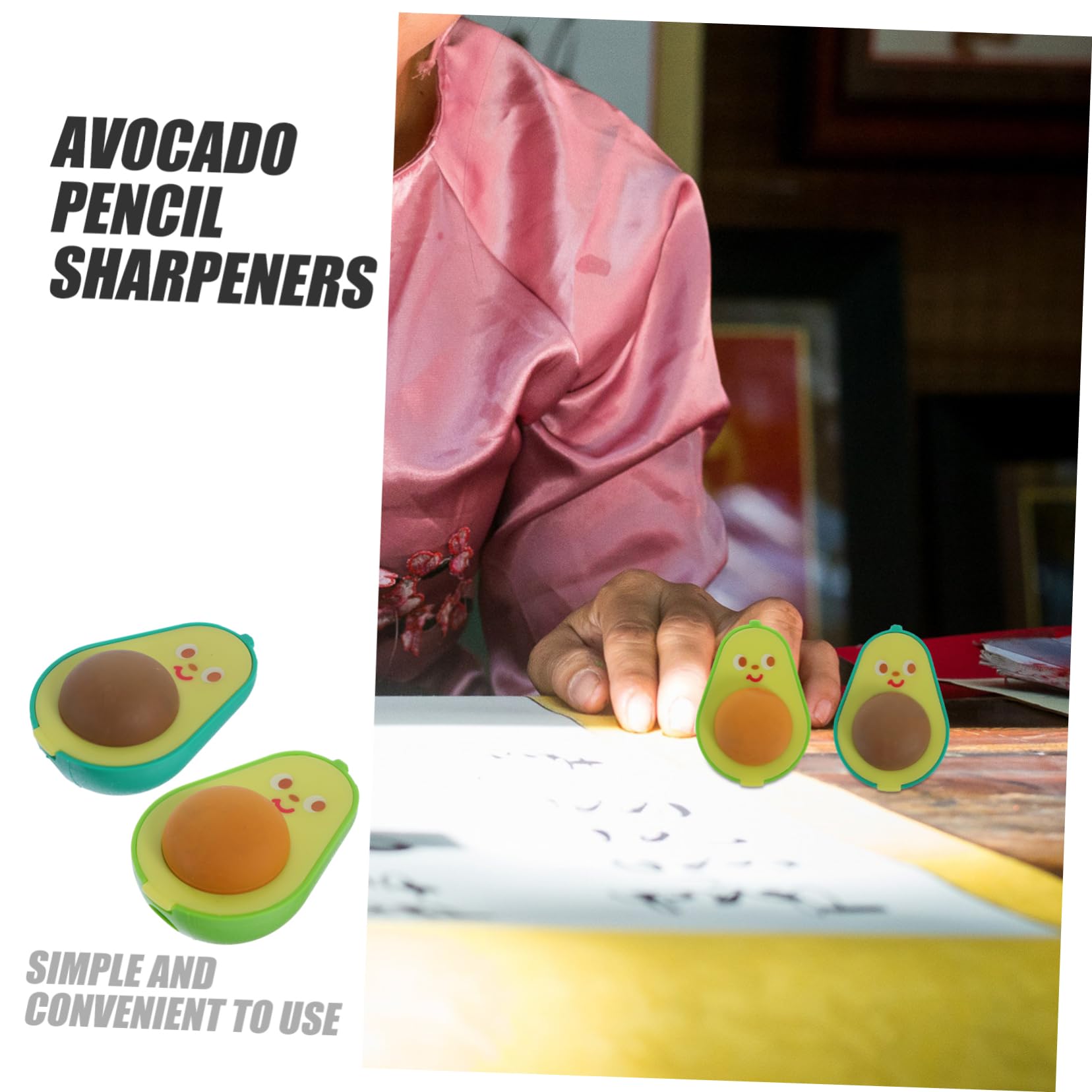 18stücke Abnehmbare Bleistiftspitzer Avocado Radiergummi Für Schüler Tragbare Anspitzer Für Schule Und Büro Für Erwachsene