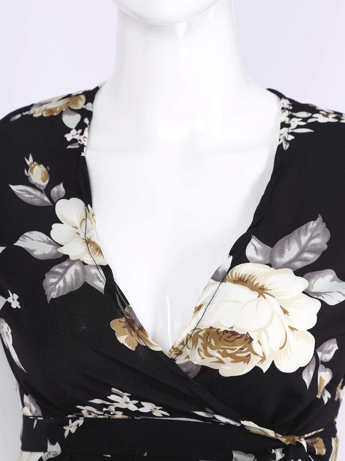 iiniim Women's Maternity Dress Summer V Neck Short Sleeve Floral Ruffle Hem Dresses for Photo Props Casual Wear