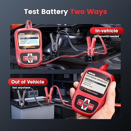 Miniatura 6 de ANCEL BST200 Probador de Batería de Coche 12V, Probador de Carga de Batería de 100-1100 CCA, Herramienta de Analizador Digital Automotriz con