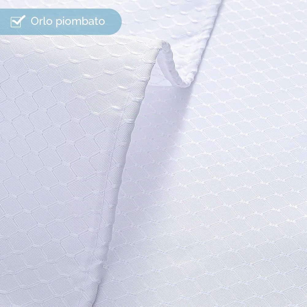 Furlinic Tende Doccia Anti-Muffa Tessuto in Poliestere, Grande Tende Doccia a Nido d'Ape Impermeabile &Lavabile,Tenda Vasca da Bagno con 12 Ganci Tenda Doccia Bianco-180x240cm.