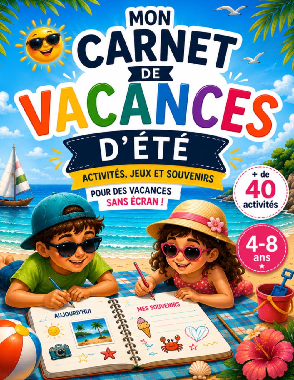 Mon Carnet de Vacances d’Été pour enfants: Plus de 40 Jeux, Activités et Dessins pour Enfants (4-10 ans) – Cahier d'Activités Ludique et Sans Écran (Les Carnets d’Exploration pour Enfants)