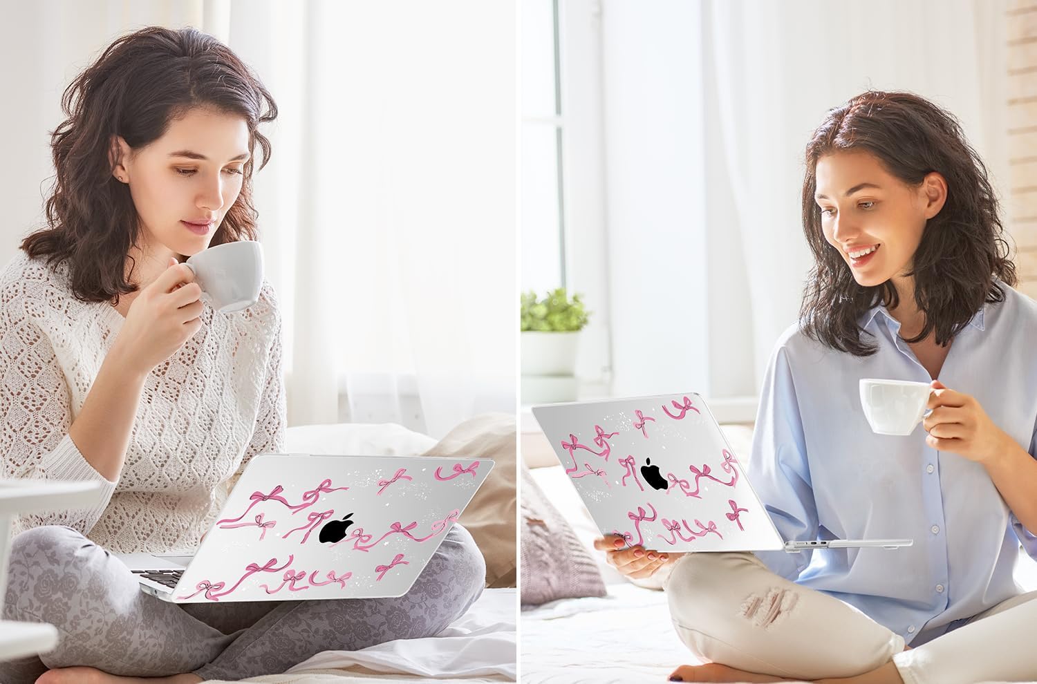 Tuiklol for 2025 2024 2023 MacBook Air 15 inch Case M4 M3 M2 Chip, Model A3241 A3114 A2941 Hard Shell Case with Keyboard Cover & Screen Protector for MacBook 15.3'' Cover,Bowknot - Image 7