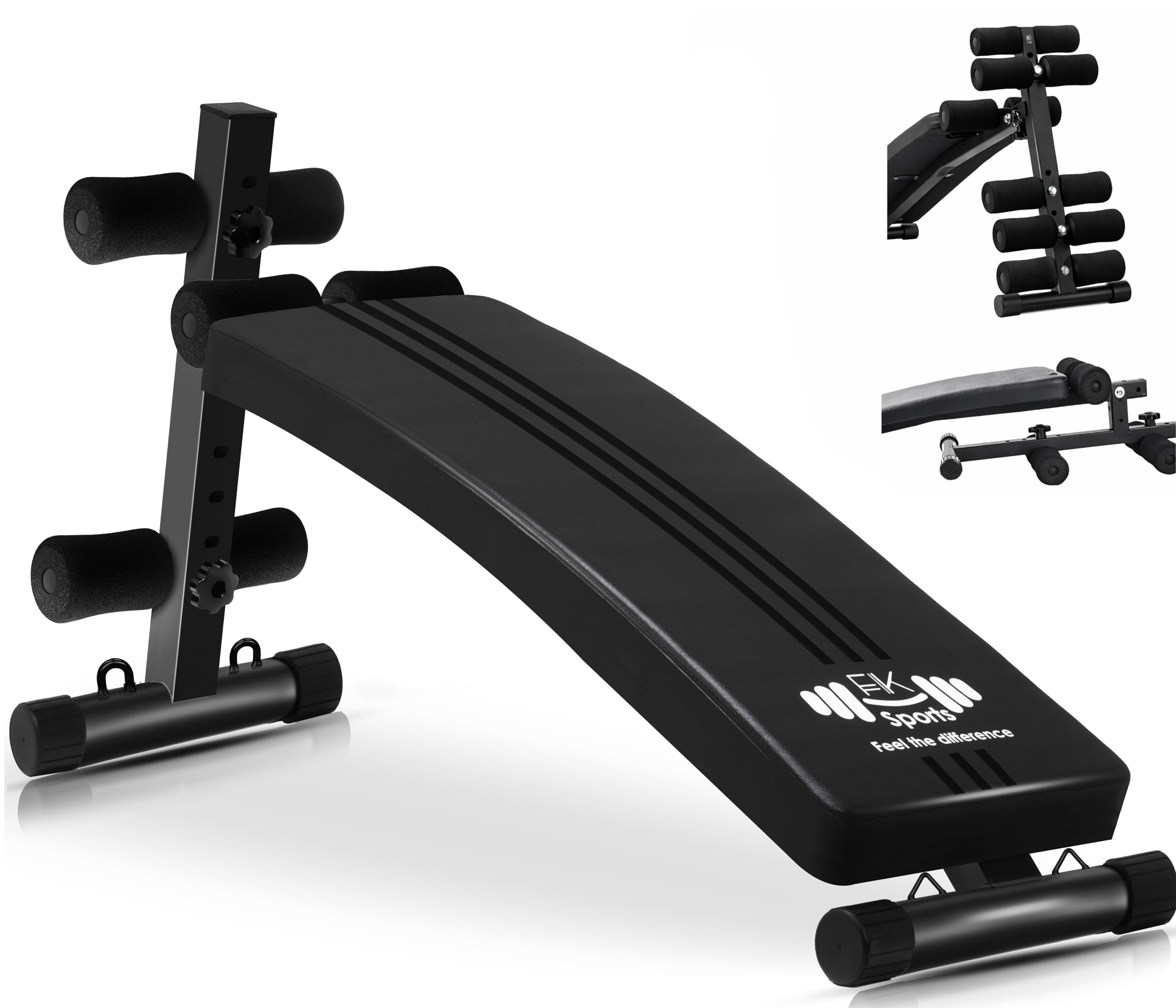 FK Sports Adjustable Weight Bench - Sit up Bench for Bench Press & Abs Workout, Gym Bench with 6 Adjustable Levels, 250KG Heavy-Duty Workout Bench | Foldable Bench With Band Hooks (250, Kilograms)
