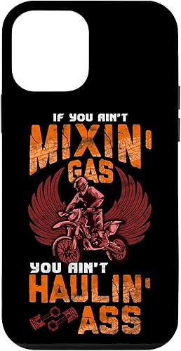 iPhone 12 mini mezcla de gas de transporte culo, mezcla de gas, culo, diversión motocross Biker caso