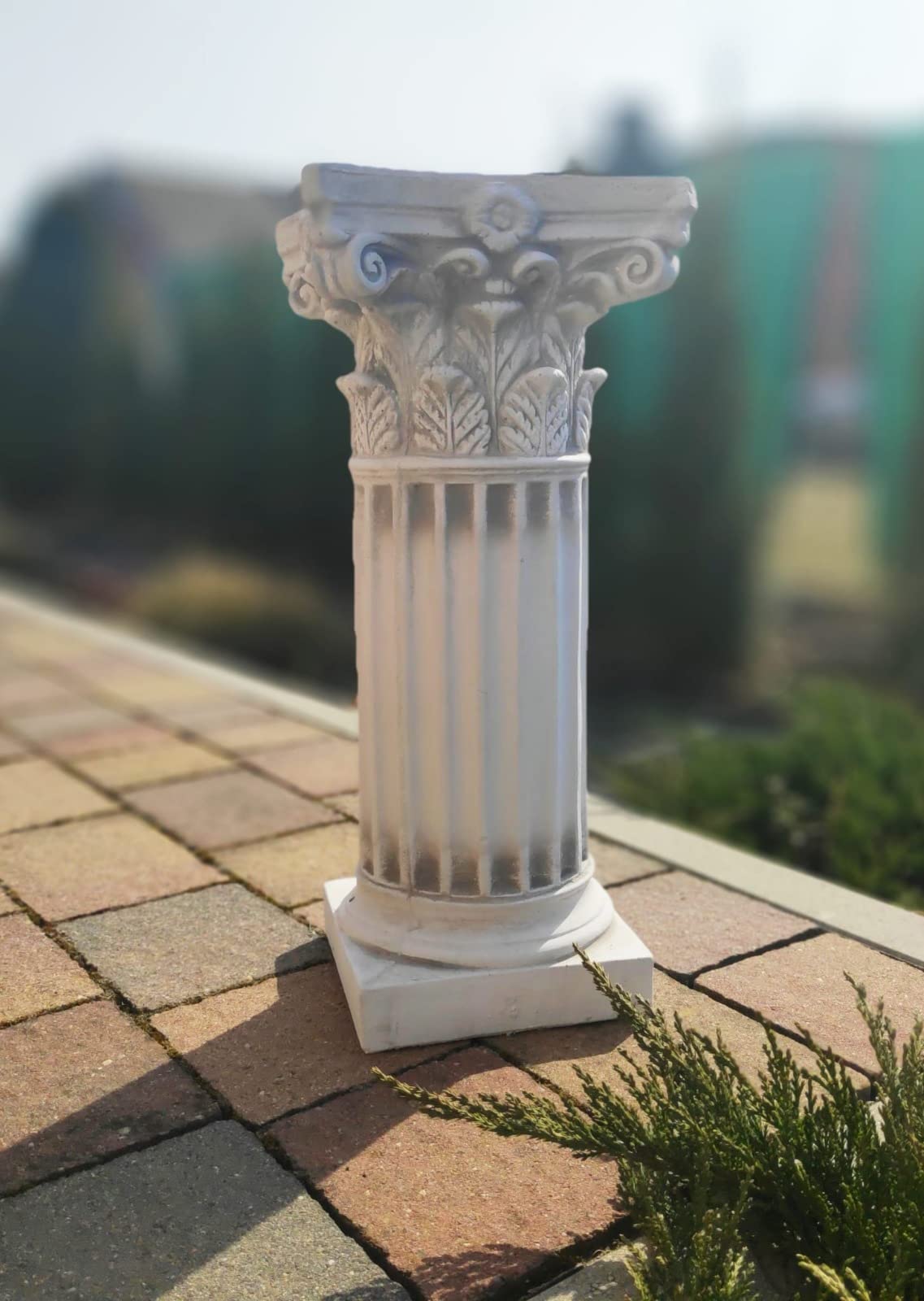 Colonna decorativa greca ionica per esterno o interno 46 cm in pietra ricostituita
