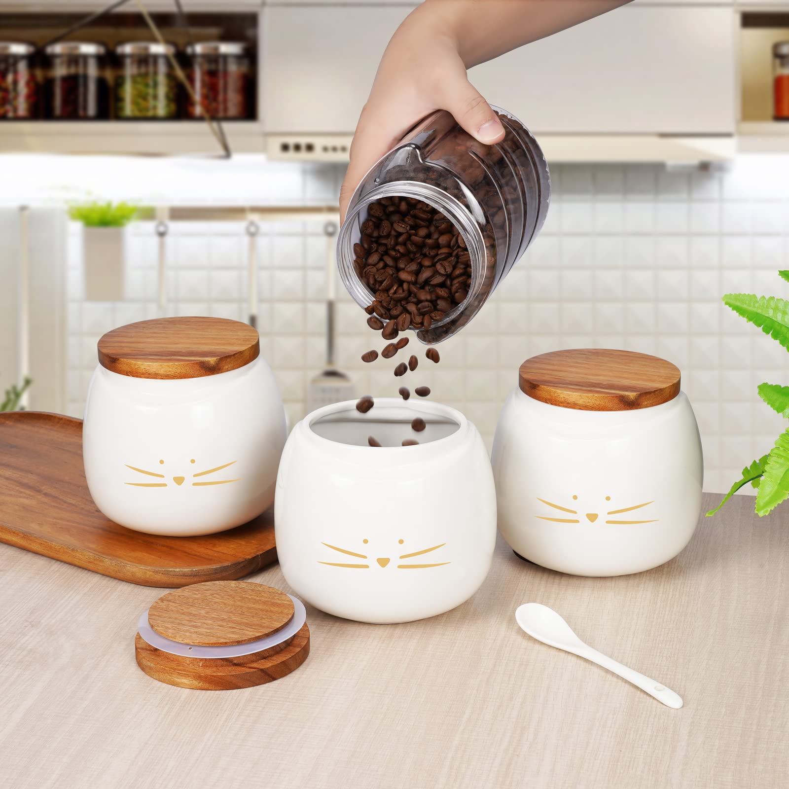 Amazon | Koolkatkoo セラミックキャニスターセット コーヒー 紅茶