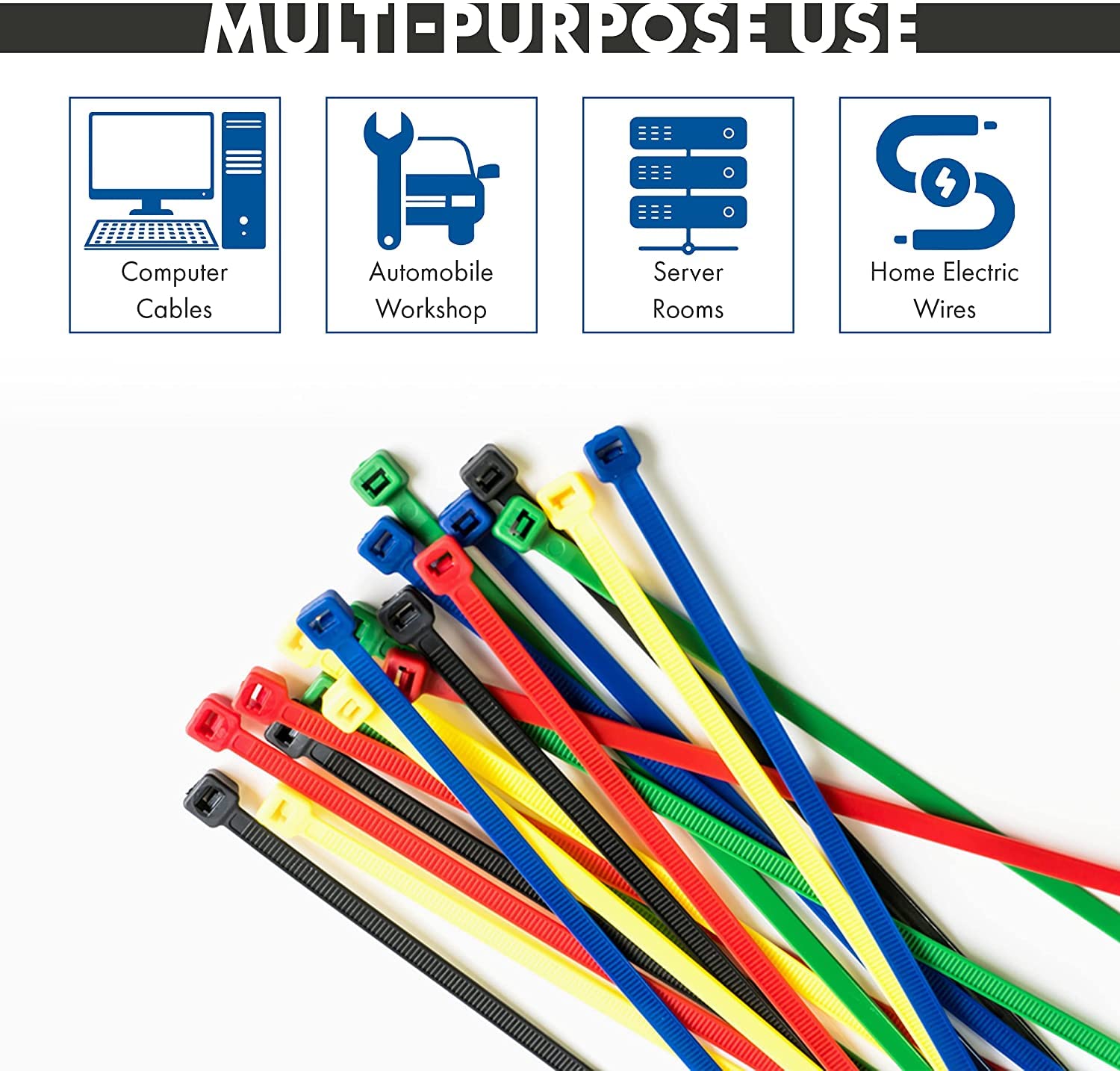 Confezione da 100 fascette stringicavo, 3.6 mm, resistenti
