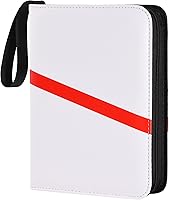 Vista 18 de Carpeta para tarjetas coleccionables de 4 bolsillos con cremallera y correa de mano, capacidad para hasta 400 tarjetas, carpeta TCG de piel