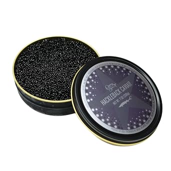 Caviar Star American Hackleback Sturgeon Caviar Fresh Domestic Black Roe | Mild, Delicious Black Caviar | Perfect for Sushi, Gourmet Dishes & Recipes 16 oz