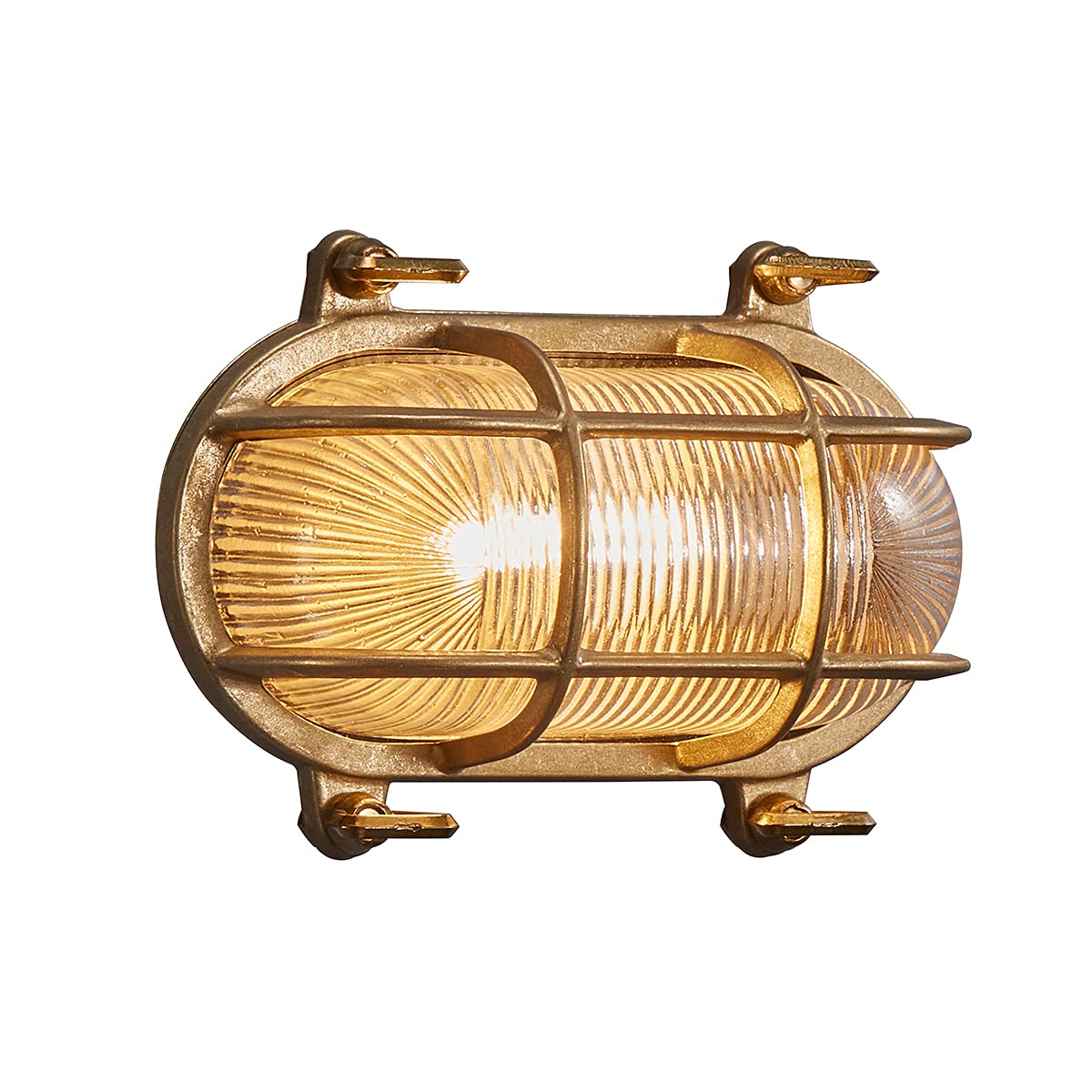 Nordlux Helford Outdoor Wall Light/Exterior Light Brass Brass, E27 12,5W Waterproof & Weather Resistant-Porch, Patio, Garden, Garage, or Entrance. IP64, Class 1 (Insulated)